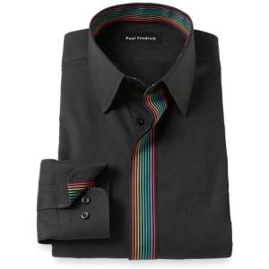 imagePaul Fredrick Mens Classic Fit Comfort Stretch NonIron Solid Dress Shirt