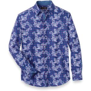 imagePaul Fredrick Mens Classic Fit Performance Stretch Check Casual Shirt