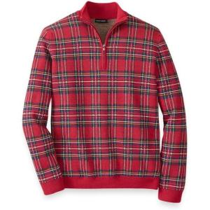 image:imagePaul Fredrick Mens Cotton Quarter Zip Mock Neck Sweater