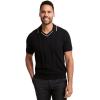 image:imagePaul Fredrick Mens Cotton Crochet VNeck PoloBlack