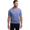 image:imagePaul Fredrick Mens Cotton Crochet VNeck PoloBlue