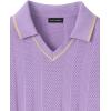 image:imagePaul Fredrick Mens Cotton Crochet VNeck PoloLavender