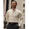 image:imagePaul Fredrick Mens NonIron 2ply Cotton Button Down Collar Dress ShirtEcru