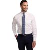 image:imagePaul Fredrick Mens Slim Fit NonIron Cotton Solid Snap Tab Collar Dress ShirtWhite