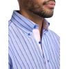 image:imagePaul Fredrick Mens Tailored Fit NonIron Linen Stripe Dress Shirt