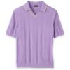 image:imagePaul Fredrick Mens Cotton Crochet VNeck PoloLavender