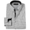 image:imagePaul Fredrick Mens Tailored Fit NonIron Cotton Check Dress ShirtBlackWhite