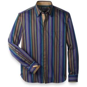 image:imagePaul Fredrick Mens Classic Fit Cotton Stripe Point Collar Casual Shirt