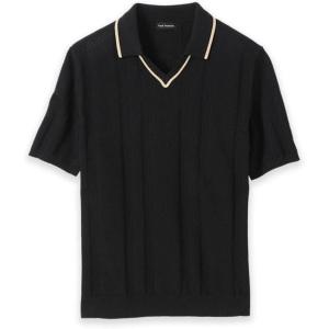 image:imagePaul Fredrick Mens Cotton Crochet VNeck PoloBlack