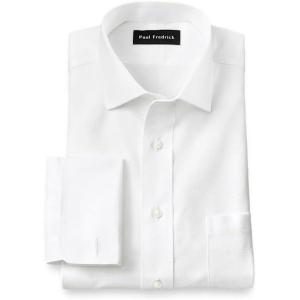 image:imagePaul Fredrick Mens NonIron 2Ply Cotton Twill Windsor Spread Dress ShirtWhite