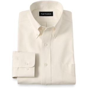 image:imagePaul Fredrick Mens NonIron 2ply Cotton Button Down Collar Dress ShirtEcru