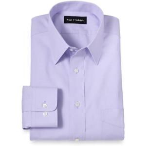 image:imagePaul Fredrick Mens NonIron 2ply Cotton Straight Collar Dress ShirtLavender
