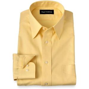 image:imagePaul Fredrick Mens NonIron 2ply Cotton Straight Collar Dress ShirtYellow
