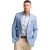 image:imagePaul Fredrick Mens Windowpane Linen Single Breasted Notch Lapel Sport Coat