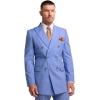 image:imagePaul Fredrick Mens Wool Blend Double Breasted Pinstripe Peak Lapel Suit