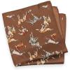 image:imagePaul Fredrick Mens Dog Motif Silk Pocket SquareBrown Multi