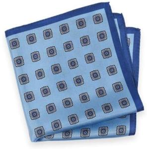 image:imagePaul Fredrick Mens Medallion Silk Pocket SquareBlue Multi