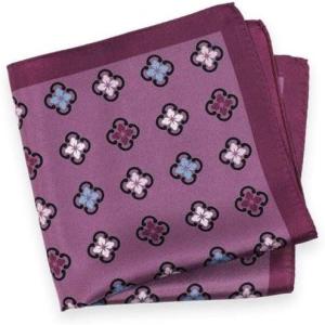 image:imagePaul Fredrick Mens Medallion Silk Pocket SquarePurple Multi