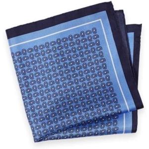 image:imagePaul Fredrick Mens Paisley Silk PocketBlueNavy