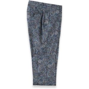 image:imagePaul Fredrick Mens Cotton Printed Flat Fron PantsNavy Multi
