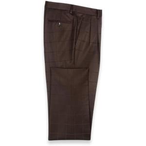 image:imagePaul Fredrick Mens Wool Windowpane Double Pleated Suit Pants