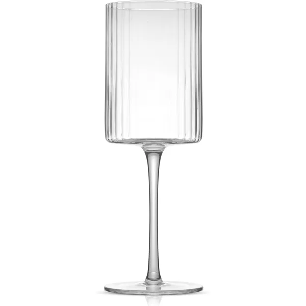 imageJoyJolt 16oz Fluted Highball Glasses  2 Ribbed Tall Cocktail Tumblers for Gin Juice WaterRed Wine Glasses