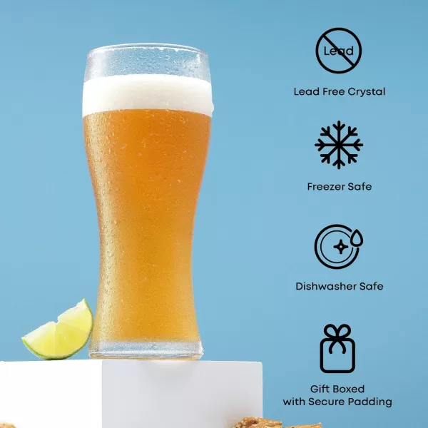 imageJoyJolt Callen 155oz Beer Glasses Set of 4 Beer Pint Glass Craft Beer Glass Pilsner Glasses IPA Beer Glass Solid Glassware Beer Cup Classic Beer Gifts Beer Cups Mugs and Beer Glasses for Men