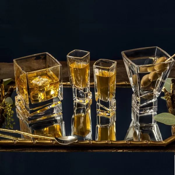 imageJoyJolt Carre 2Piece Cocktail Glasses Set 8 Ounce Martini GlassesShot Glasses