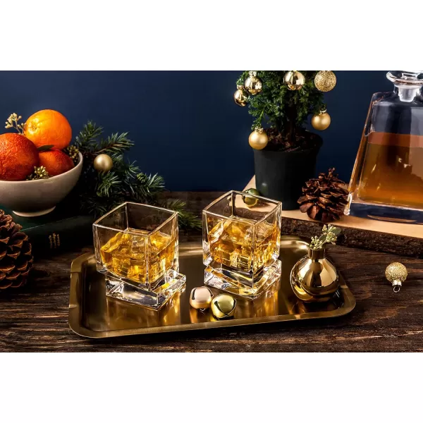 imageJoyJolt Carre Shot Glasses Square Heavy Base Shot Glass Set Of 4 18OunceWhiskey Glasses