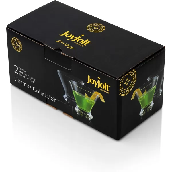 imageJoyJolt Cosmos Collection Martini Glasses  Set of 2 Crystal Martini Glasses  85 oz Stemless Martini Glasses  Modern Cocktail Glass  Manhattan Glass with Heavy Base Premium Stemless Martini Glass