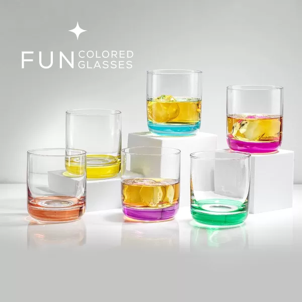 imageJoyJolt Hue Highball Glasses Set of 6 Tall Drinking Glasses 13oz Cocktail Glasses Bourbon Whiskey Glass Cups Set Mojito Glass Tumbler Tom Collins Glasses Water Glasses Colored Glassware SetsWhiskey Glasses