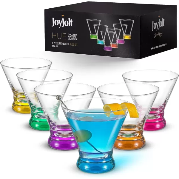 imageJoyJolt Hue Highball Glasses Set of 6 Tall Drinking Glasses 13oz Cocktail Glasses Bourbon Whiskey Glass Cups Set Mojito Glass Tumbler Tom Collins Glasses Water Glasses Colored Glassware SetsMartini Glasses