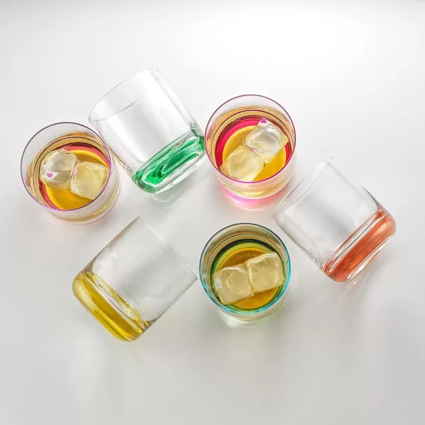 imageJoyJolt Hue Highball Glasses Set of 6 Tall Drinking Glasses 13oz Cocktail Glasses Bourbon Whiskey Glass Cups Set Mojito Glass Tumbler Tom Collins Glasses Water Glasses Colored Glassware SetsWhiskey Glasses