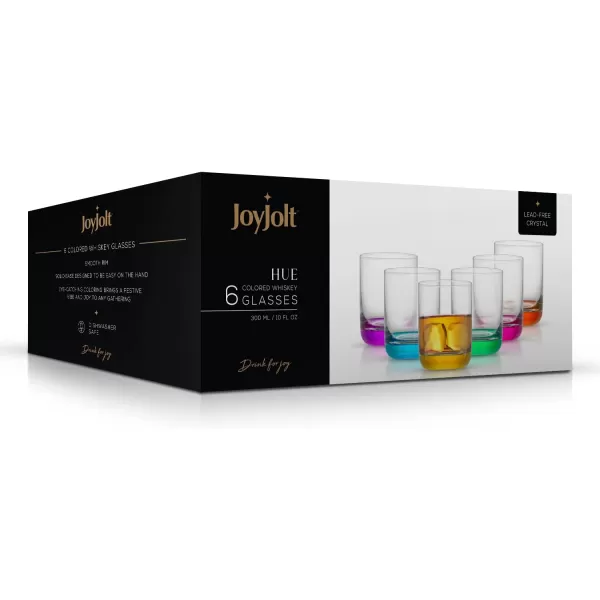 imageJoyJolt Hue Highball Glasses Set of 6 Tall Drinking Glasses 13oz Cocktail Glasses Bourbon Whiskey Glass Cups Set Mojito Glass Tumbler Tom Collins Glasses Water Glasses Colored Glassware SetsWhiskey Glasses