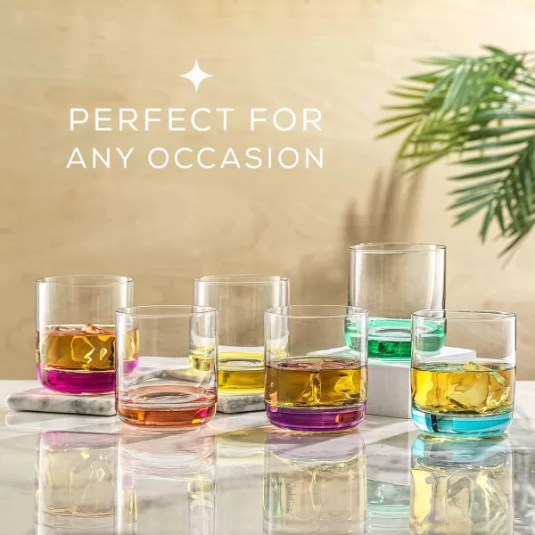 imageJoyJolt Hue Highball Glasses Set of 6 Tall Drinking Glasses 13oz Cocktail Glasses Bourbon Whiskey Glass Cups Set Mojito Glass Tumbler Tom Collins Glasses Water Glasses Colored Glassware SetsWhiskey Glasses