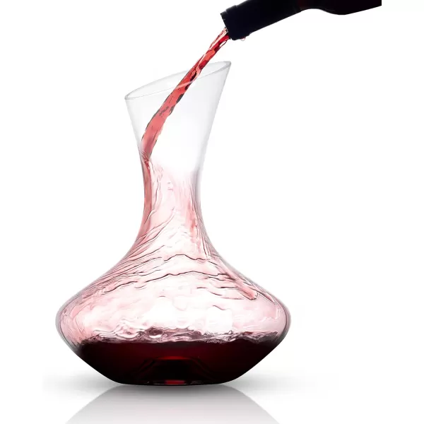 imageJoyJolt Lancia Wine Decanter Crystal Wine Aerator Handmade Base Glass Pitcher Ultra Elegant Design Easy Pour Slanted Spout for Wine 1200ml 40 floz