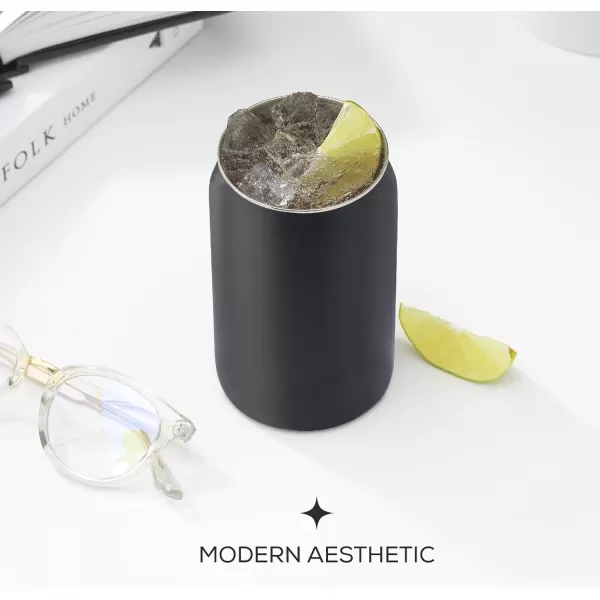 imageJoyJolt Metal Beer Can Tumbler with Straws and Brush Unbreakable Metal Drinking Cup Set of 6 Metal Tumblers Stainless Steel Tumbler Can Shaped Glass Cups Soda Can Glasses for Water Wine etcBlack