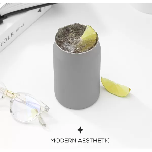 imageJoyJolt Metal Beer Can Tumbler with Straws and Brush Unbreakable Metal Drinking Cup Set of 6 Metal Tumblers Stainless Steel Tumbler Can Shaped Glass Cups Soda Can Glasses for Water Wine etcGray