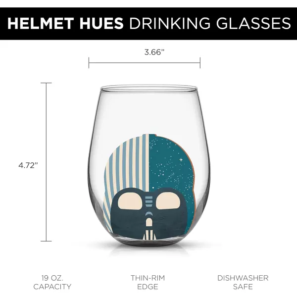 imageJoyJolt Star Wars Helmet Hues Tumblers Stemless Glasses Set of 4 19oz Stemless Drinking Glass Star Wars Kitchen Glasses Star Wars Gifts and Star Wars Collectibles for AdultsStar Wars Helmet Hues