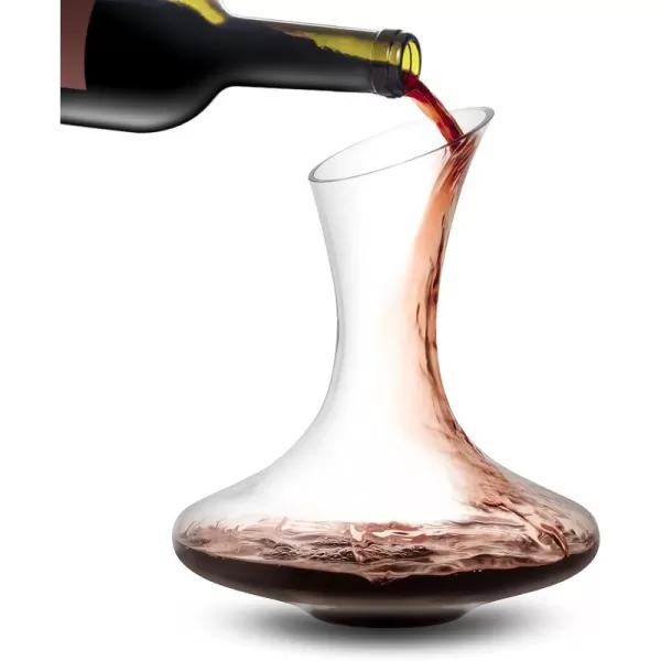 imageJoyJolt Lancia Hand Blown Crystal Wine Decanter and Aerator Glass Red Wine Carafe 54Ounces