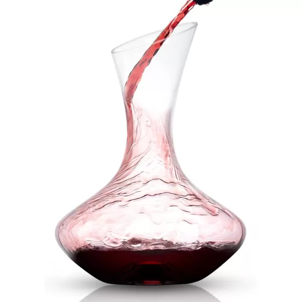 imageJoyJolt Lancia Wine Decanter Crystal Wine Aerator Handmade Base Glass Pitcher Ultra Elegant Design Easy Pour Slanted Spout for Wine 1200ml 40 floz