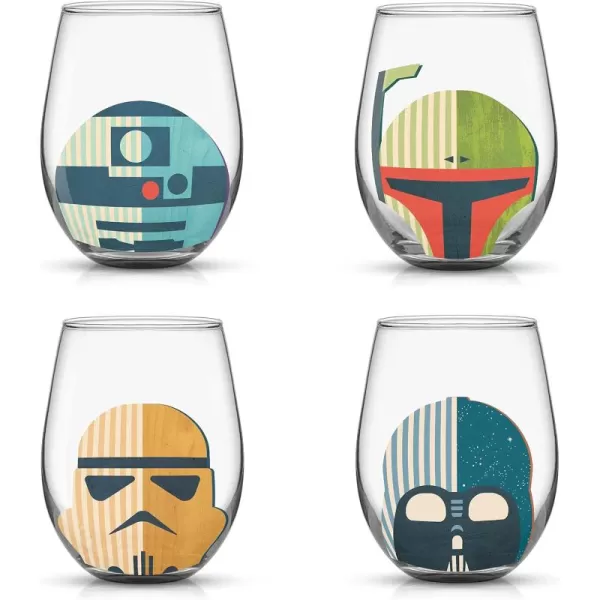 imageJoyJolt Star Wars Helmet Hues Tumblers Stemless Glasses Set of 4 19oz Stemless Drinking Glass Star Wars Kitchen Glasses Star Wars Gifts and Star Wars Collectibles for AdultsStar Wars Helmet Hues