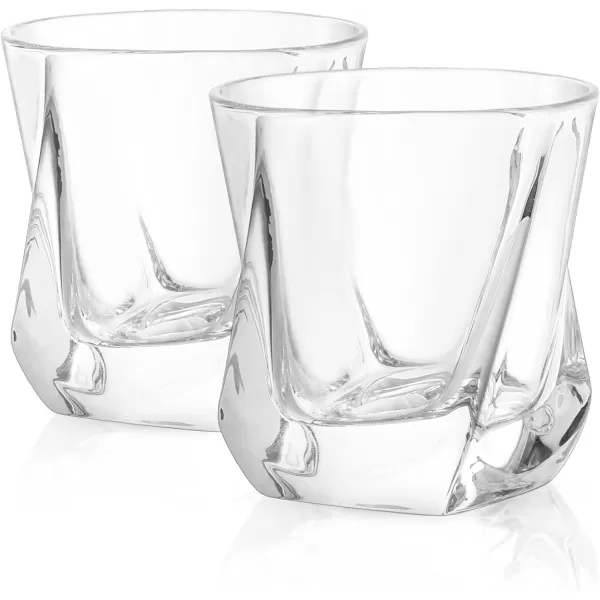 imageJoyJolt Aurora Crystal Whiskey Glass  Twisted Whiskey Glasses  Set of 2 Old Fashioned Liquor Glasses  Crystal Scotch Whisky Glasses for Bourbon  810 ounces Whiskey Drinking GlassesAurora whiskey Glasses