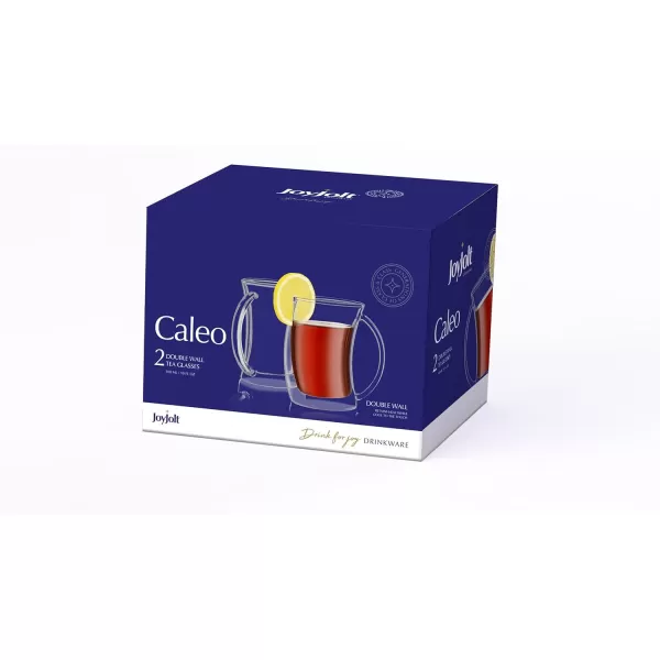 imageJoyJolt Caleo Collection Glass Coffee Cups Double Wall Insulated Mugs Set Of 2 Glasses 10 oz300ml10 ounces