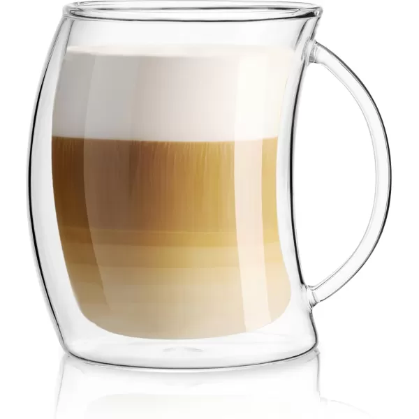 imageJoyJolt Caleo Collection Glass Coffee Cups Double Wall Insulated Mugs Set Of 2 Glasses 10 oz300ml13 ounces