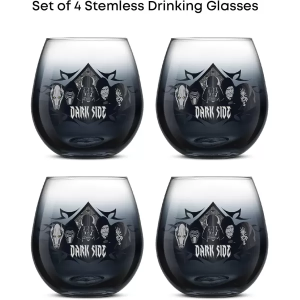 imageJoyJolt Disney Mickey Mouse Squad Collection Tumblers 15oz Stemless Wine Glasses Set of 4 Stemless Drinking Glasses Disney Gifts Stuff Disney Wine Glass Mickey Mouse Cup SetLarge