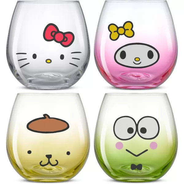 imageJoyJolt Disney Mickey Mouse Squad Collection Tumblers 15oz Stemless Wine Glasses Set of 4 Stemless Drinking Glasses Disney Gifts Stuff Disney Wine Glass Mickey Mouse Cup SetLarge