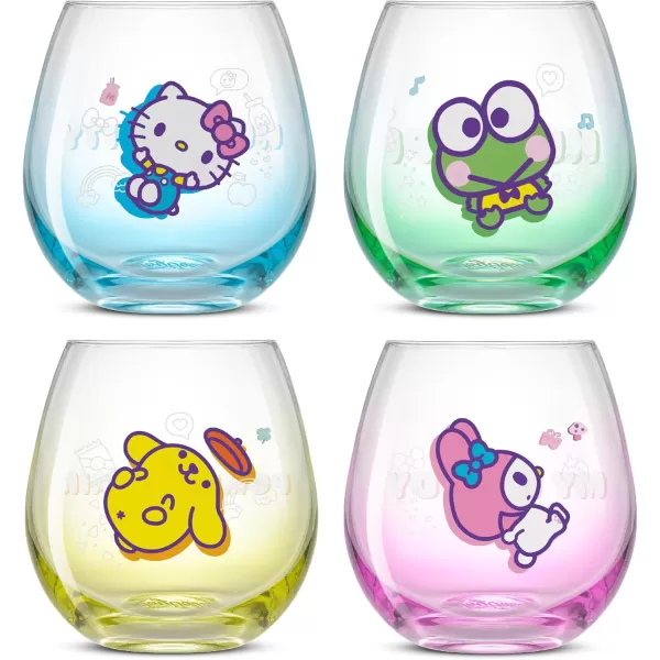 imageJoyJolt Disney Mickey Mouse Squad Collection Tumblers 15oz Stemless Wine Glasses Set of 4 Stemless Drinking Glasses Disney Gifts Stuff Disney Wine Glass Mickey Mouse Cup SetLarge