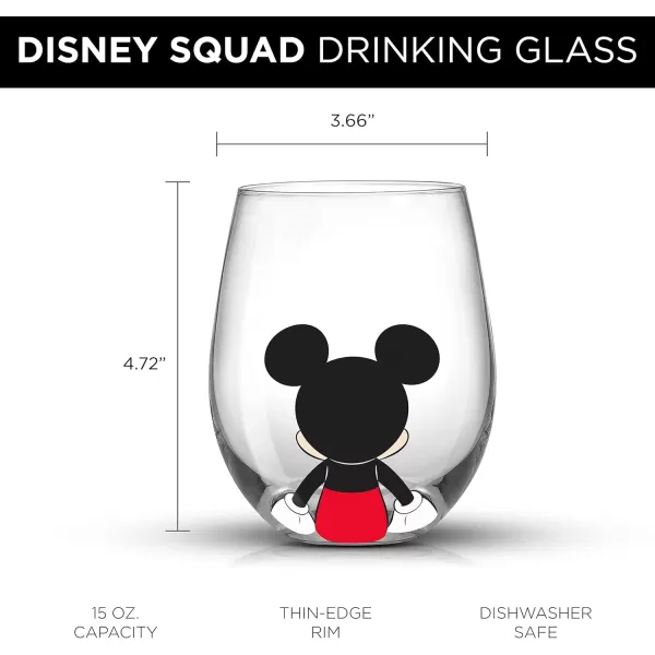 imageJoyJolt Disney Mickey Mouse Squad Collection Tumblers 15oz Stemless Wine Glasses Set of 4 Stemless Drinking Glasses Disney Gifts Stuff Disney Wine Glass Mickey Mouse Cup Set4 Count Pack of 1