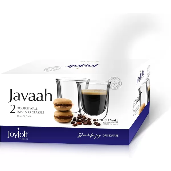 imageJoyJolt Javaah Double Walled Espresso Glasses Espresso Cups Set of 4 2Ounces2 Count Pack of 1